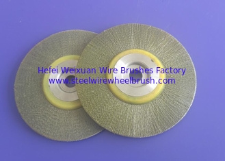 China Utility 3MM Width Encapsulated Wire Wheel Brush 150mm OD for Removing Paint supplier